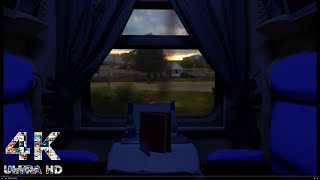 Sunset to Night Amtrak Ambience | Conductor | Sleeping, Studying, Relaxing | NO LOOP | 4K ASMR
