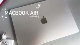 unboxing my new MacBook Air M3 silver ✨  2nd new Mac in a few weeks, is it good this time?!