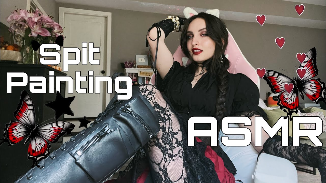 🖤 Spit Painting ASMR 🖤( Chaotic Tingles, Mouth Sounds, Fast Hand Movements )