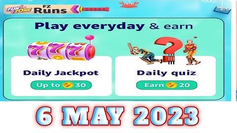 Amazon Funzone Everyday Runs Quiz Answers Today| 6 May 2023|  @dailyquiztime #amazon #amazonfunzon