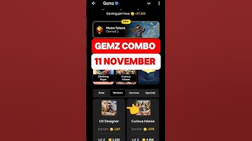 Gemz Daily Combo Today 11 November Daily Combo Today #gemz #combo #airdrop