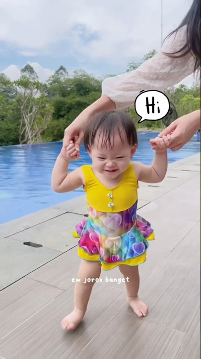 yuka-chan sudah bisa berenang sendiri! #baby #minivlog #swimming #yuka #vlog #comedy #family
