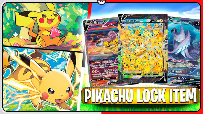 Item Lock FATAL de PIKACHU V-UNIÃO! - BARALHO DE CARTA POKEMON TCG