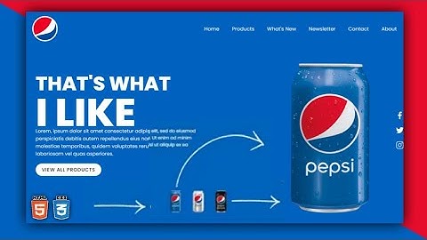 ⚡Web Development Tutorial: Pepsi Landing Page Using Html Css Javascript With Source Code