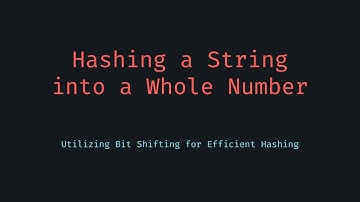 Hash String to Whole Number