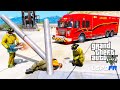 GTA 5 Firefighter Mod Worker Impaled By Pole - Heavy Rescue Firetruck (LSPDFR Fire Callouts)