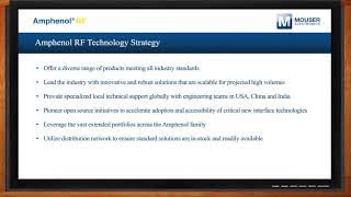 RF Interconnect for Wireless Applications -- Amphenol RF and Mouser Electronics