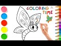 butterfly drawings | How to draw butterfly | Butterfly coloring | Kids easy drawing ideas #coloring