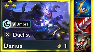 " 9 Umbral Darius ⭐⭐⭐ Convert Boards into GOLDS!!! "| Perfect Augments Umbral + Duelist | TFT SET 11