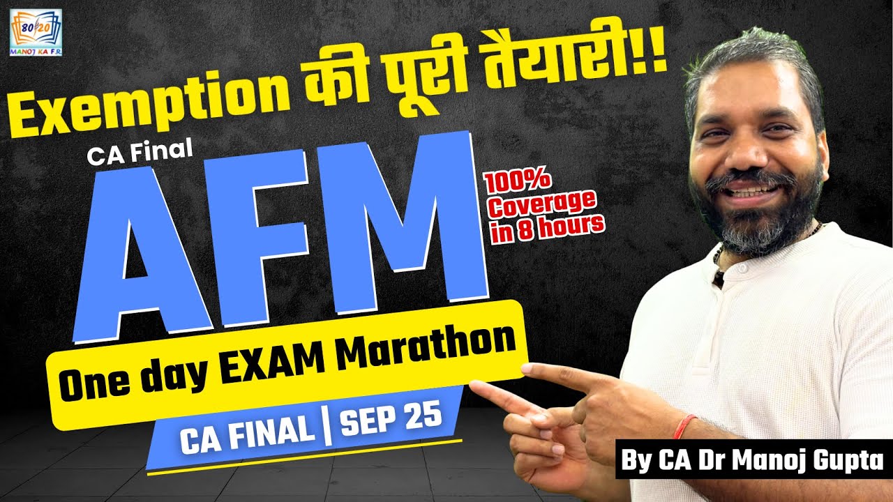 CA Final FR EXAM MARATHON  for jan 26 exam by| CA Dr Manoj Gupta