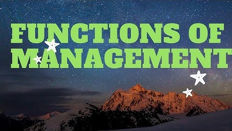 Functions of management