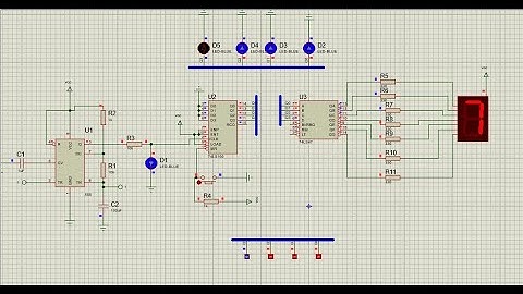BCD counter (0 up 9) with proteus