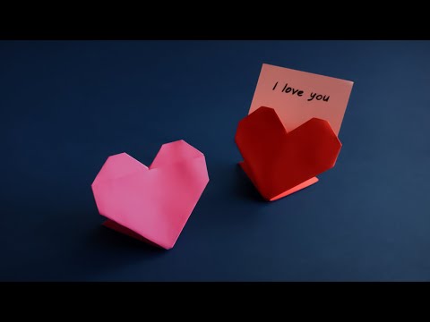 Оригами сердечко на ножках ❣ Подставка для открытки и подарок из бумаги на День Святого Валентина