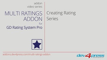 GD Rating System Pro Addon: Multi Ratings - Creating Rating Series