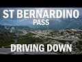 Driving down st bernardino pass at alps switzerland  beautiful drive  4k