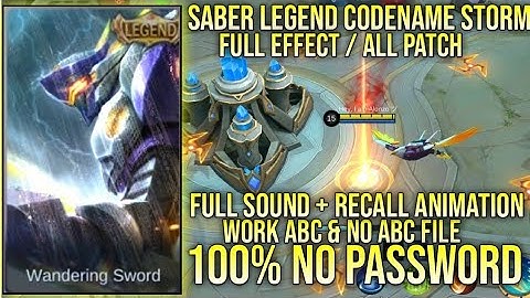 SABER LEGEND CODENAME STORM WITH RECALL ANIMATION FULL EFFECT SOUND NO PASSWORD ABC & NO ABC YVE