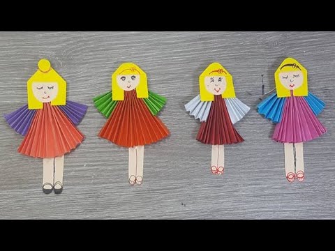 عمل دمى جميلة بالورق 💗بطريقة سهلة جدا 💗Paper Doll making