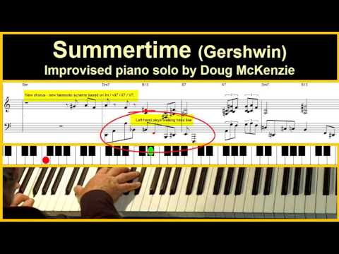 Summertime - jazz piano tutorial
