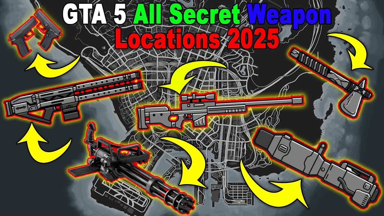 GTA 5 All Secret And Rare Weapon Locations 2025 Rail Gun Up N 
