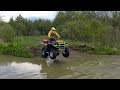 Yamaha Grizzly 700 прыгает в воду. Отлично прокатились !