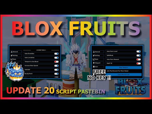 BLOX FRUITS Script Pastebin 2023 UPDATE 20 AUTO FARM, LEVIATHAN HUNT, SMOOTH