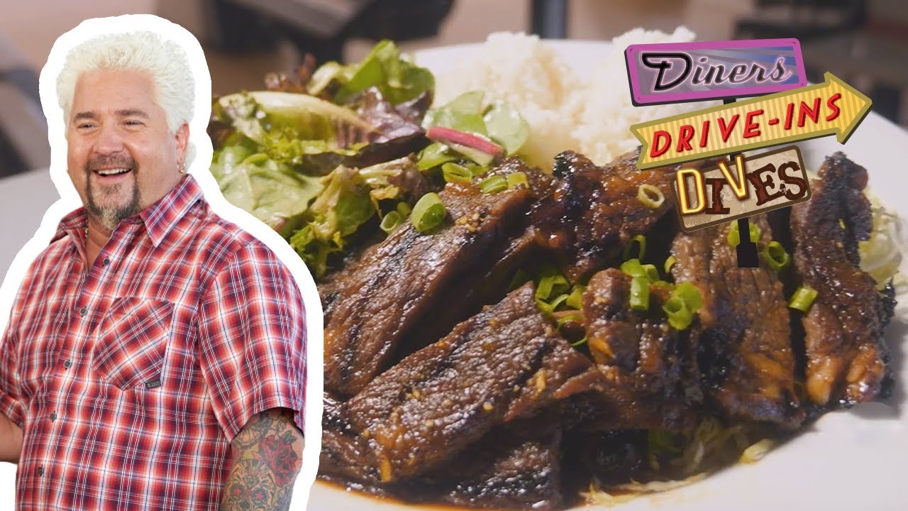 Guy Fieri Eats "Out-of-Bounds" Kalbi Short Ribs | Diners, Drive-ins and Dives | Food Network