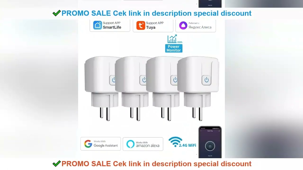 Smart EU Socket WiFi 20A EU Plug Outlet Remote Control Timer Power Monitor Support Voice Google Home