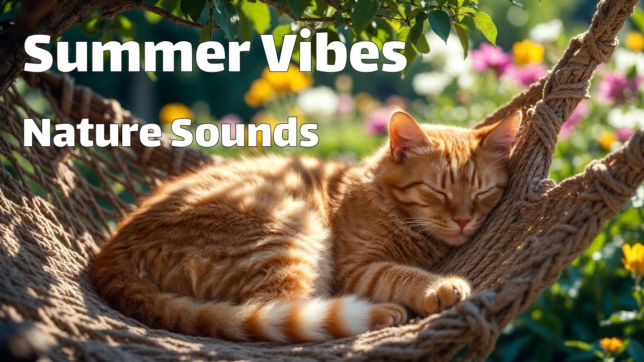 Relax with a Cat in a Hammock 🍃 Real Nature Ambience