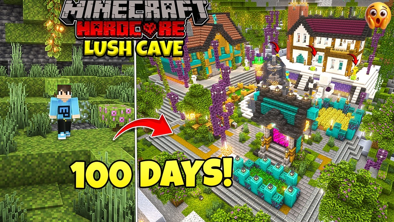 I Survived 100 Days in a Lush Cave Hardcore Minecraft - YouTube