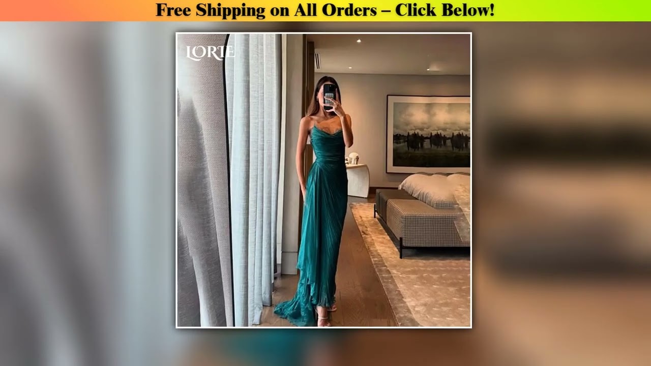 LORIE Sexy Shiny Mermaid Evening Dresses Lace Pleats Sweethart Ruched Prom Gown Party Dresses 2026