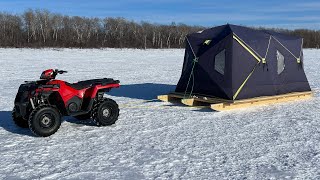 Ice Fishing tent platform tour