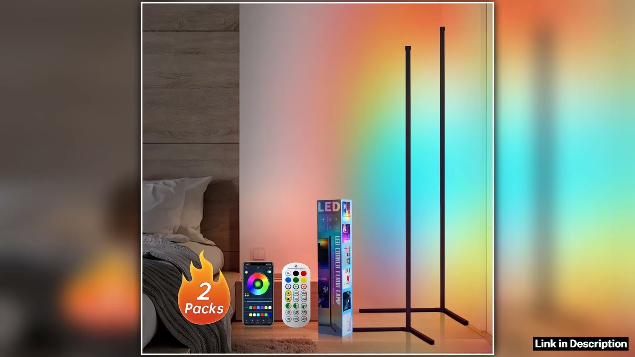 12 Pack Corner Floor Lights 16Million DIY Color Changing RGB Smart Modern Lights With Remote
