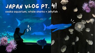 japan pt 4 vlog! ˗ˏˋଳ ֶָ֢ ๋࣭ ୨୧  osaka aquarium, whale sharks + jellyfish!