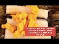 Filipino Suman (Sticky Rice) with Mango and Coconut Caramel Sauce