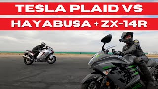 2022 Hayabusa vs Tesla Plaid with BONUS ZX-14R