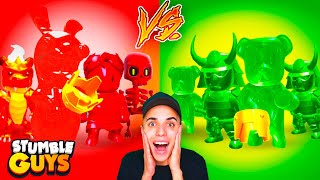 ¡La GRAN FINAL! SKINS *ROJAS vs VERDES* BATALLA de COLORES en STUMBLE GUYS...😱