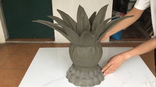 Building Of FruitShaped Flower Pots / Cement Flower Pots Made From Used Fabric