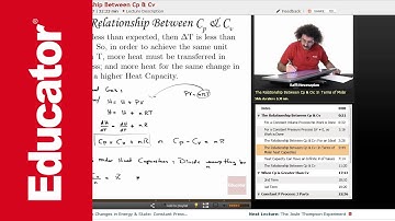 “The Relationship Between Cp & Cv” | Physical Chemistry with Educator.com