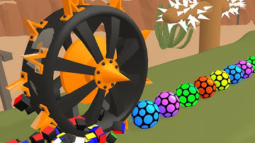 Wheel Smash! Very Satisfying And Relaxing ASMR Slicing Game