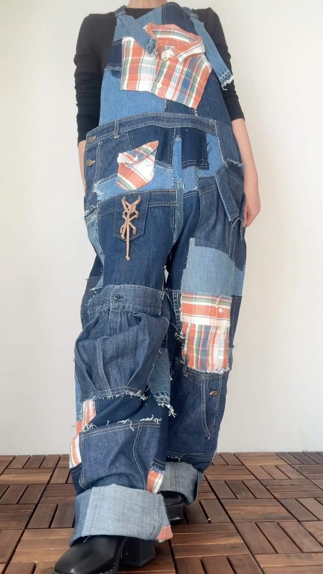 Upcycled Denim Overall from Preloved Jeans ② | 古着デニムから作る