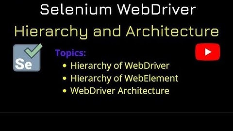 #3. Selenium Webdriver Architecture and Hierarchy