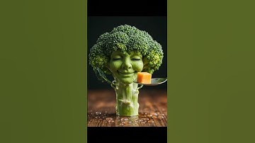 Hyper-Realistic Broccoli with Human Face Bites Cheese | AI Surreal Cinematic Short (16:9 Framing)