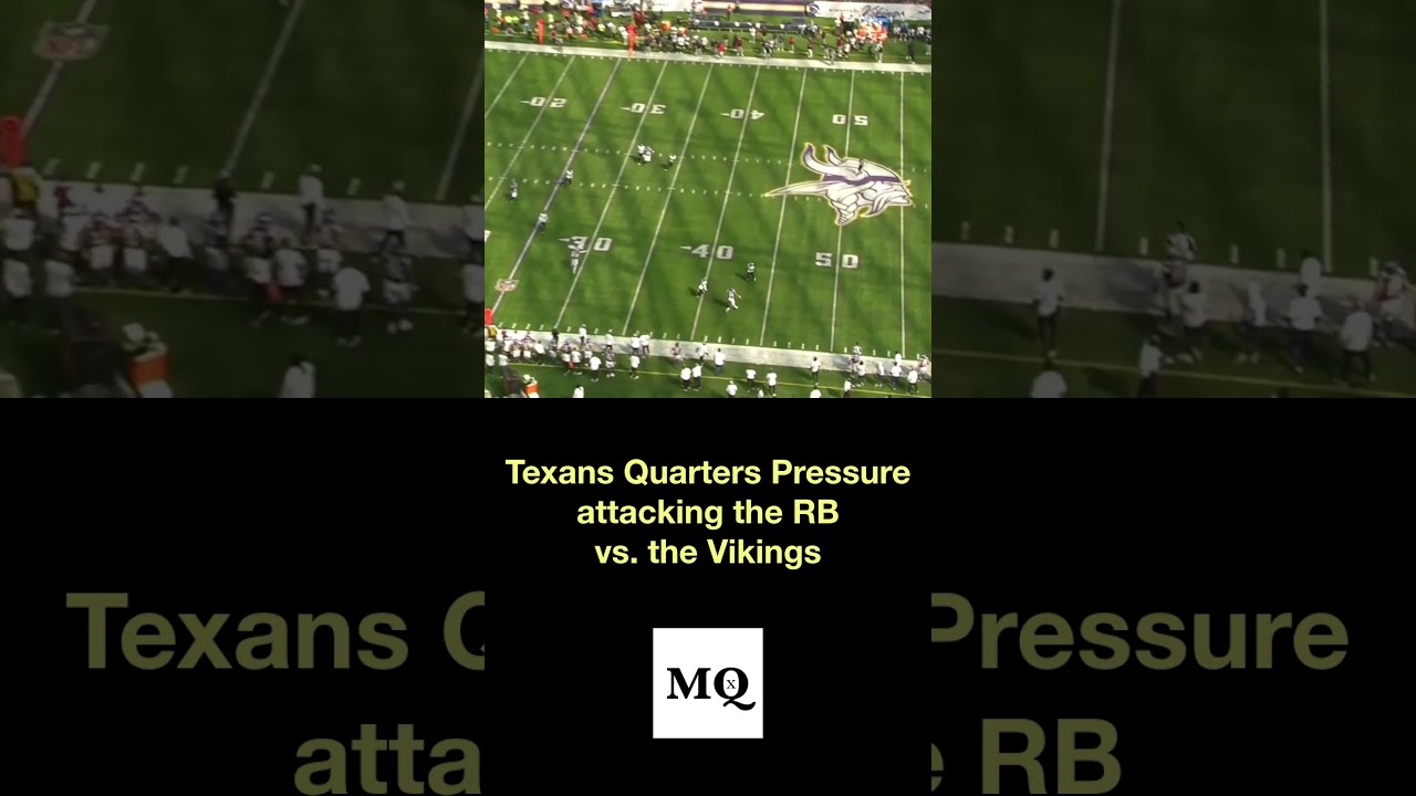 Texans Quarters Pressure Attacking The RB Vs Vikings