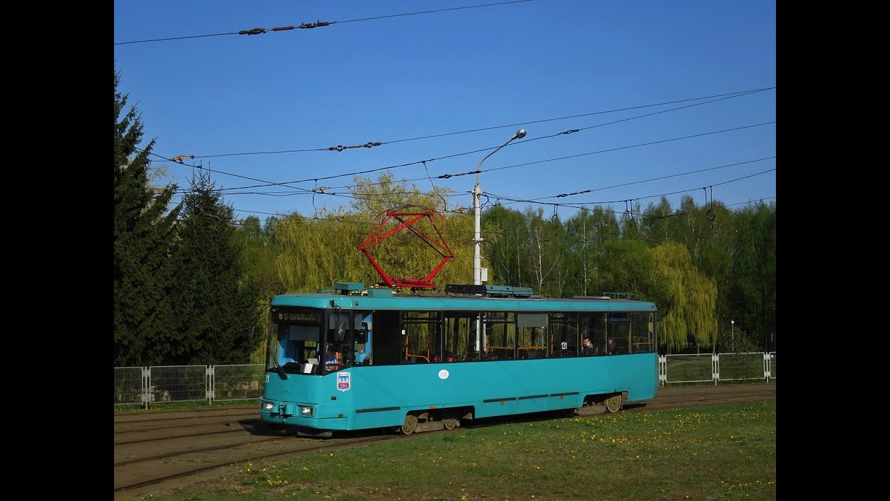 Поездка на трамвае БКМ-60102, борт.№ 131, марш.7