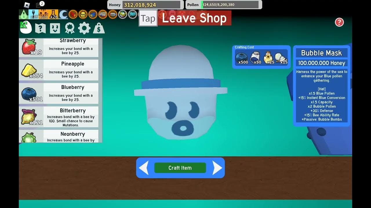 getting bubble mask (bee swarm simulator) YouTube