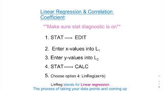 Linear Regressions and Correlation Coefficient Review