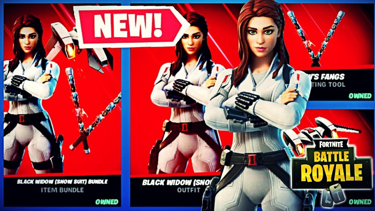 NEW BLACK WIDOW SKIN + WIDOW'S FANGS PICKAXE + WIDOWMAKER GLIDER NEW FORTNITE ITEM SHOP