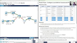 7.2.6 Packet Tracer - Configure Local AAA for Console and VTY Access