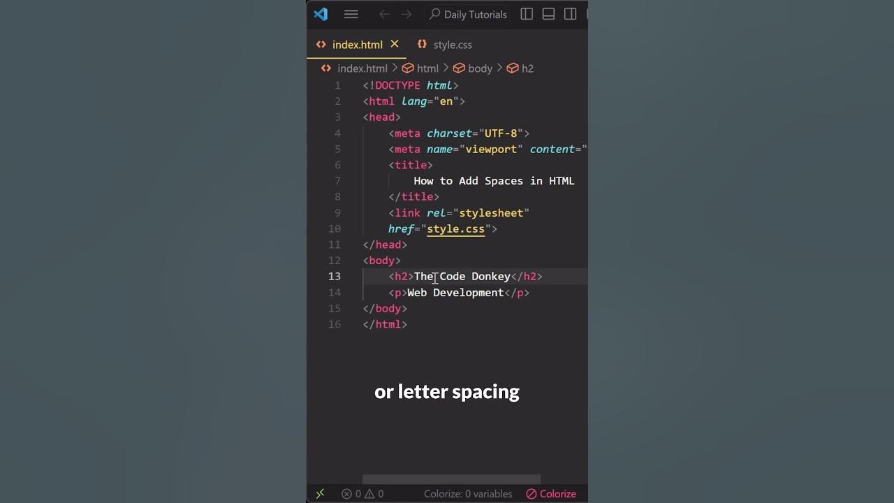 How to Add Spaces in HTML - YouTube