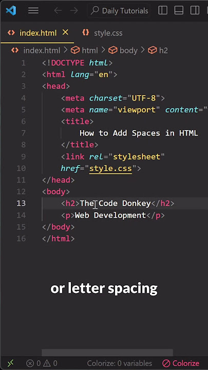 How to Add Spaces in HTML